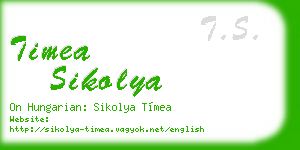 timea sikolya business card